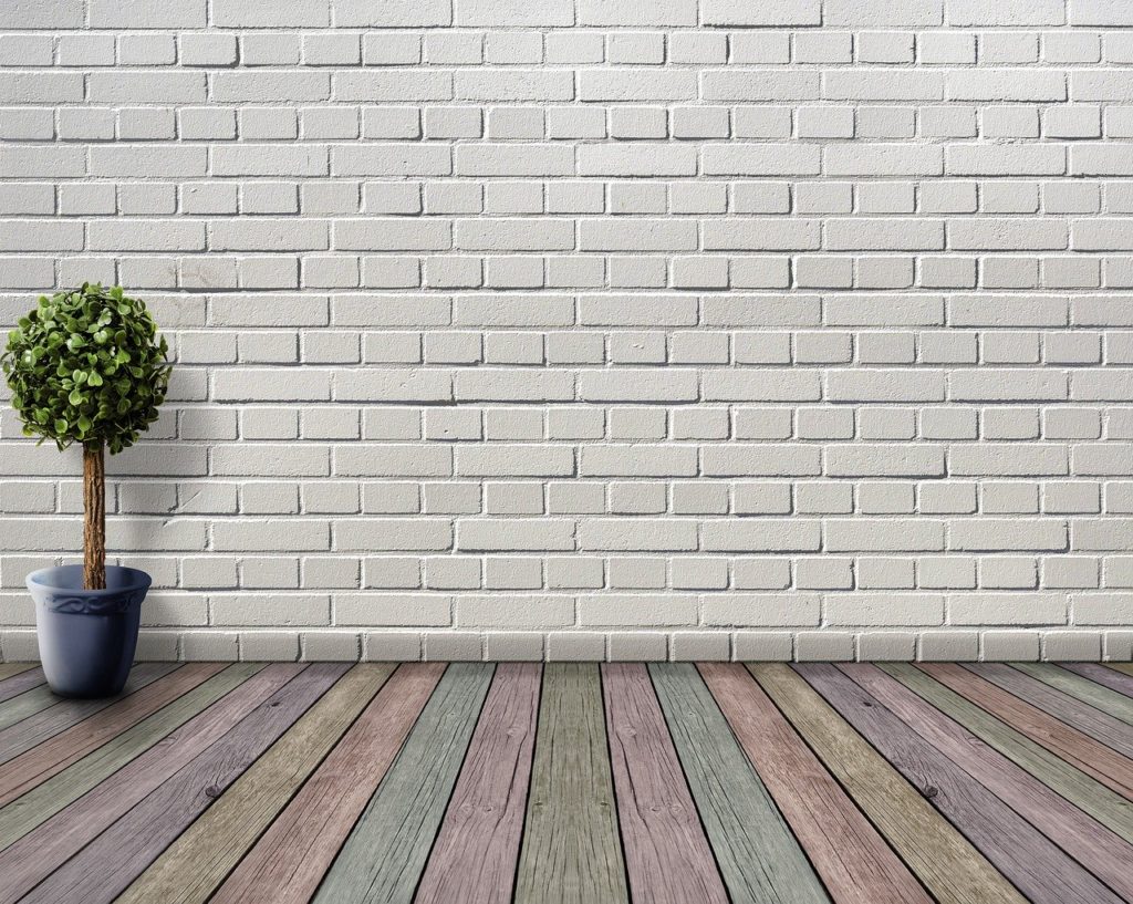 Space Empty Wood Floor Plant