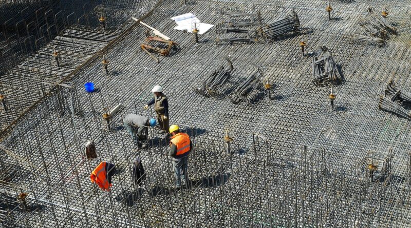 construction site, construction workers, building