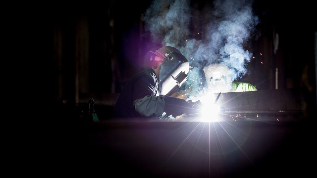 welding, dark, people