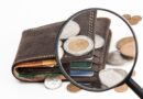 wallet, coins, magnifying glass