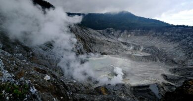 mountain, nature, volcano, smoke, tangkuban perahu